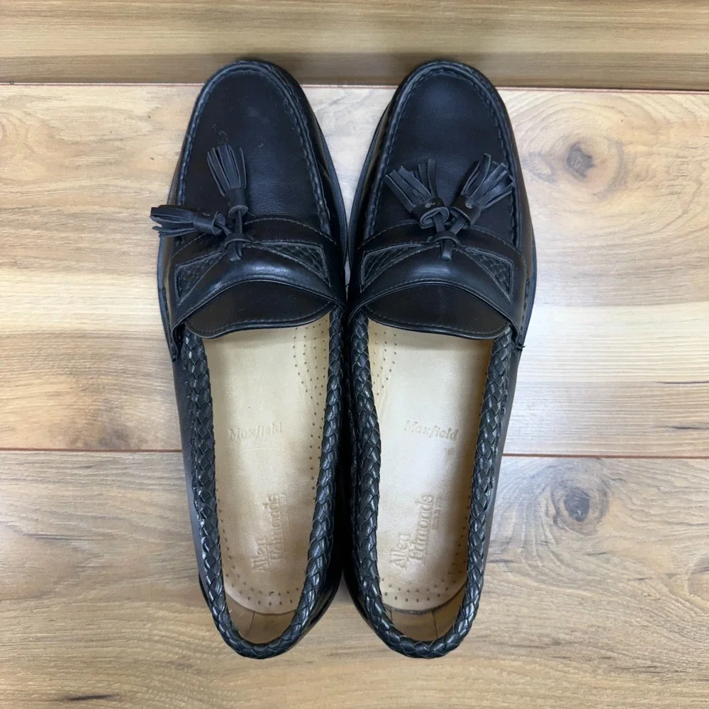Allen Edmonds Maxfield Tassel Moc Toe Loafers 10 D Black Preppy Ivy Business‎